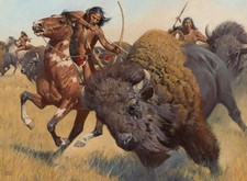 David Mann - Buffalo Hunt Western Art Print picture