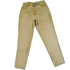 SASSON Vintage 80s Dark Khaki High-Rise Tapered Jeans Western | Sz 13/14 picture