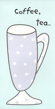 Cute THINKING OF YOU Card, Coffee Tea You Me by American Greetings + Envelope picture