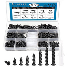 420PCS M3 Small Wood Screws Assortment Kit,Phillips Drive Flat Head Self-Tapping picture