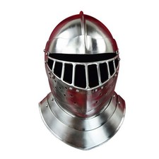 16 G English Tourney Close Helmet Mild Steel Helmet For Larp & Reenactment Armor picture