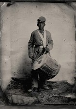 Young African American civil War drummer tintype C7030RP picture