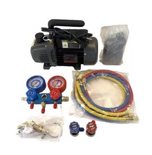 XtremepowerUS 3.5CFM 1/4HP HVAC Vacuum Pump Manifold & Gauge Set W/ Bag 71093 picture