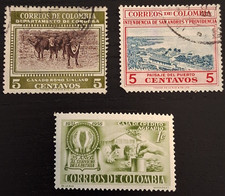 Columbia 1950's Variety of Postage Stamp - Lot of 3 picture