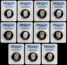 1971-1978 EISENHOWER (IKE) DOLLAR PCGS PR69DCAM - 11 COIN SET - GREAT QUALITY  picture