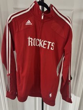 Adidas Houston Rockets Men's Track Jacket Logo Full Zip Medium Red 2009 NBA picture