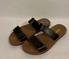 Cushionaire Imelda 2 Band Slide Sandals Black Women’s Size 7.5M New Without Tags picture