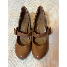 Eurosoft by Sofft Brown Mary Jane Comfort Shoes Women’s 8M Stacked Block Heel picture