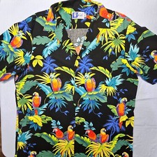 Vintage RJC Hawaiian Shirt 2XL Parrot Tropical Aloha Made in Hawaii USA Cotton picture