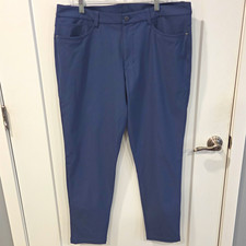 Luluemon Men's Blue Slim Fit Tapered Stretch Twill Pants Size 36 Waist 36 picture