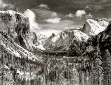 1940/80 Vintage ANSEL ADAMS Landscape Yosemite Valley Winter Large Tritone Photo picture