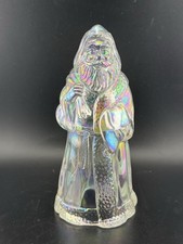 Vintage Iridescent Fenton Carnival Glass Santa Claus Figurine*GLOWS* picture