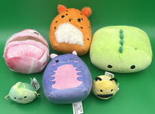 Squishmallow Lot of 6 Cat, Bee Danny DIno, Kamili the Sea Pig Scented Dessert. picture