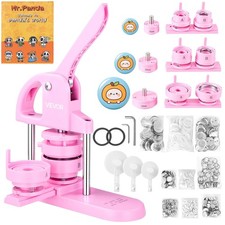 VEVOR 3-in-1 Button Maker - 25/32/58mm (1/1.25/2.25 inch) with 300pcs Parts, Erg picture
