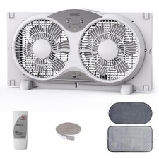 shinic 2026 9 Inch Twin Window Fan – Quiet, Reversible Airflow, with Removabl... picture