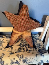 Primitive Folk Art Stars Americana Heritage Plaid Handmade picture