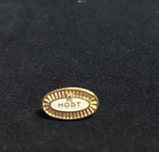 Vintage Marriott Host Service Award Pin Gold Tone w/white enamel Unisex picture