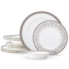 NORITAKE SUMMIT PLATINUM 12-Piece Dinner Set Service For 4 Brand New In Box picture
