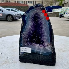6.7LB Natural Amethyst Geode Quartz Crystal Cluster Cathedral Energy healing picture
