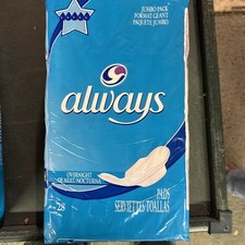 Always Jumbo Pack Sanitary Pads, 28 Count 1998 Never Opened Vintage picture