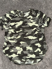 Lululemon Women's UVP Run Short Sleeve Shirt Camo Green Size 8 NWOT picture