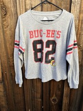 Women’s Buc-ee’s Long Sleeve Raglan Crop Shirt w/82 Graphic Sz L picture