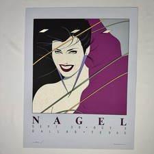 VTG Patrick Nagel RIO Print Dallas 20x25 Mirage Duran Duran 1983 SEVERE FOXING picture