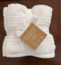 5 PC Common Thread Eco-Melange Made With Rayon From BAMBOO Washcloths White picture