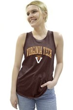 Blue 84 Virginia Tech Hokies Women's Tri-Blend Tank Top Vintage Arch Over, Small picture
