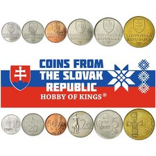 Slovak 7 Coin Set 10 20 50 Halierov 1 2 5 10 Korun | Slovakia | 1993 - 2008 picture