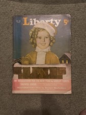 SHIRLEY TEMPLE Cover Of 1935 LIBERTY Magazine (Small Tear Thru Middle Right Edge picture