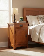 Mission / Arts and Crafts 1 Door, 1 Drawer Nightstand Michael's Cherry picture