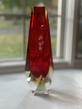 Italian Mid-Century Sommerso Murano Faceted Vase by Alessandro Mandruzzato picture
