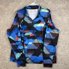 Xersion Womens Quarter Zip Pullover Multicolor Activewear Top Size 1X picture