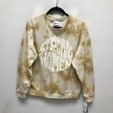 IML Isaac Morris Tan Yellow Tie-Dye Strong Women Graphic Crew Neck Sweatshirt S picture
