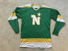 Vintage 60s 70s Minnesota North Stars NHL Hockey Jersey Green Stitched Knit picture