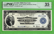 1918💲1 FBRN  🌟  STAR NOTE  🌟 🏛️ NEW YORK   Fr-712*   🏛️  PMG 35 picture