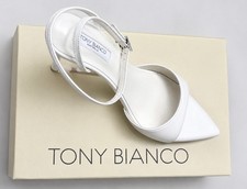 Tony Bianco Australia Women's Leather Heels Size 7 White Nappa Pointed Toe New picture