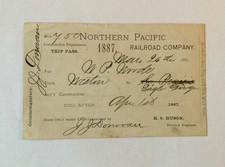 1887 Northern Pacific Railroad Railway Trip Pass Weston Eagle Gorge Washington picture