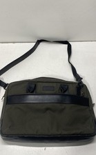 Killspencer Olive Green Canvas Black Leather Briefcase Messenger Laptop Bag picture