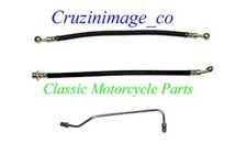 72-77 KAWASAKI Z1 KZ900 FRONT BRAKE HOSES SET UPPER LOWER STEEL PIPE CI-Z1BHS picture