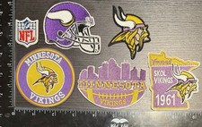 LOT OF 6 MINNESOTA VIKINGS IRON ON EMBROIDERED PATCHES U GET EVERYTHING IN PHOTO picture