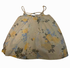 Torrid Size 1 1X Floral Strappy Cami Tank Top Beige Blue Yellow Flowy picture