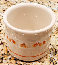 Longaberger Pottery One Pint Candy Corn Crock - Fall Halloween - Made in USA picture