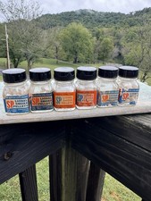 6 Vintage Lionel SP Smoke Pellets Bottles Postwar Blue Orange Labels O Gauge picture
