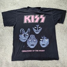 Kiss Men's M T Shirt Black Crewneck Short Sleeve Creatures of the Night picture