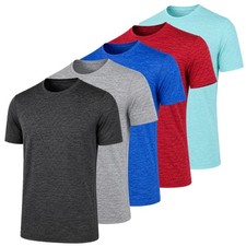 5 Pack Men's Quick Dry Athletic T-Shirts: Moisture Wicking Tees picture