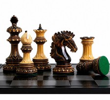 Alexandria Luxury Staunton Burnt Carving Chess Set- Chess Pieces Only  picture