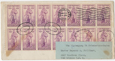 1936 Hindenburg Zeppelin LZ129 First Flight Cover NY Frankfurt Block of 14 picture
