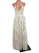 NWT Altar'd State ROXANNE nude ivory embroidered maxi bridal gown Layered S picture